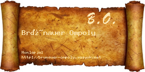 Brünauer Ompoly névjegykártya